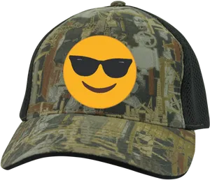 Camo Capwith Sunglasses Emoji PNG