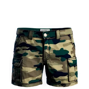 Camo Print Cargo Shorts PNG Jfv