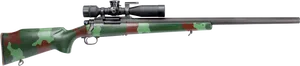 Camo Sniper Riflewith Scope PNG image