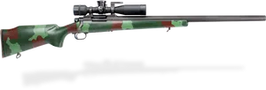 Camo Sniper Riflewith Scope PNG image