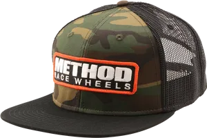 Camo Trucker Hat Method Race Wheels Logo PNG image