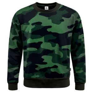 Camouflage Crewneck Sweatshirt PNG Bkh