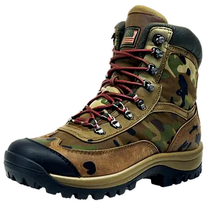 Camouflage Hiking Boots PNG 06282024