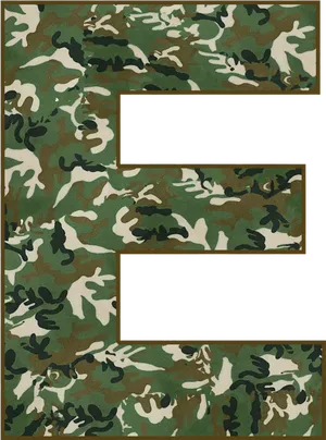 Camouflage Letter E Design PNG image