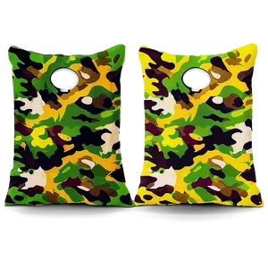 Camouflage Print Cornhole Bag Png Gye PNG image