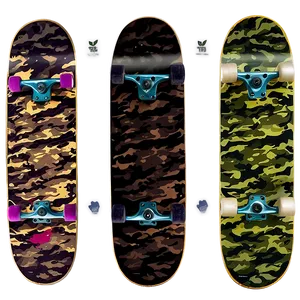 Camouflage Skateboard Deck Template PNG 50