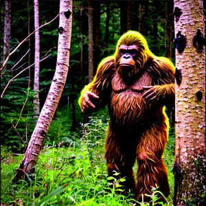 Camouflaged Bigfoot In Nature Png 81 PNG image