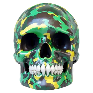 Camouflaged Skull Model PNG B