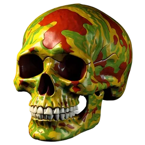 Camouflaged Skull Model PNG C PNG