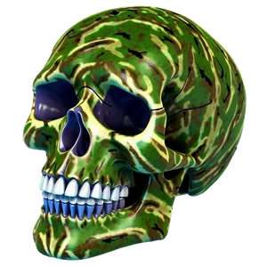 Camouflaged Skull Model PNG D PNG