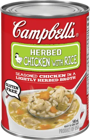 Campbells Herbed Chickenwith Rice Soup Can