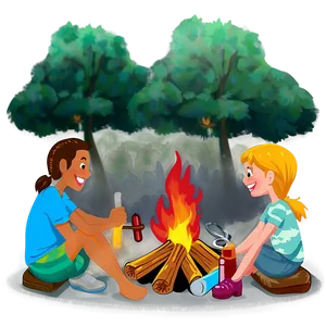 Campers Sitting Around Fire PNG 13 PNG