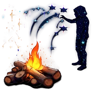 Campfire And Constellations PNG Pur PNG