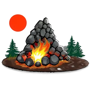 Campfire And Full Moon PNG Pht64 PNG