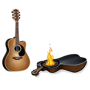 Campfire And Guitar PNG Abc