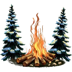 Campfire And Pine Trees PNG 90 PNG