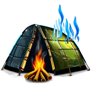 Campfire And Tent PNG 21