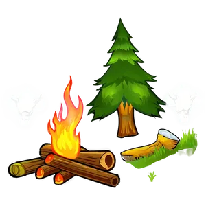 Campfire And Wildlife PNG 05242024 PNG