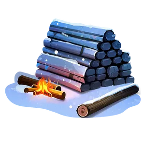 Campfire In Snow PNG 05242024