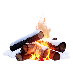 Campfire In Snow PNG 05242024