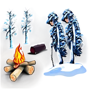 Campfire In Snow PNG 78