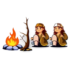Campfire Story Scene PNG 05242024