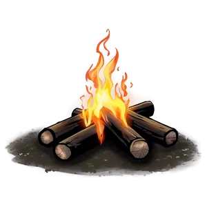 Campfire Sunset Silhouette PNG 05242024