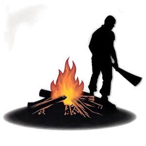 Campfire Sunset Silhouette PNG Evf