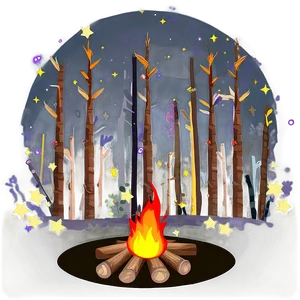 Campfire Under Stars PNG Yqd
