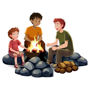 Campfire With Friends PNG Vvy
