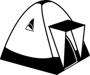 Camping Tent Icon Blackand White PNG image