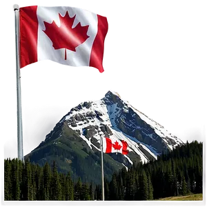 Canada Flag With Mountains Background Png 05232024 PNG image