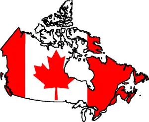 Canada Map Flag Graphic PNG image