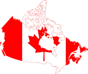 Canada Map Flag Overlay PNG image