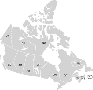 Canada Provincesand Territories Map PNG image