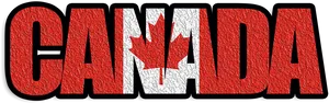 Canada Text Flag Design PNG image