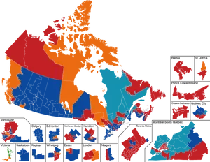 Canadian Election Results Map PNG image
