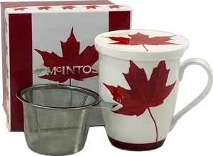 Canadian Maple Leaf Tea Mug Set PNG image