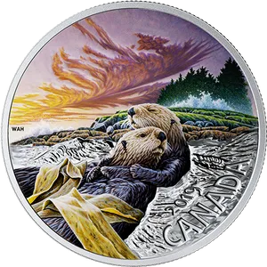 Canadian Otters Sunset Coin2019 PNG image