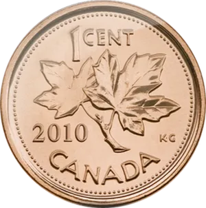 Canadian Penny2010 Maple Leaves PNG image