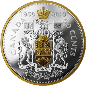 Canadian50 Cent Commemorative Coin2019 PNG image