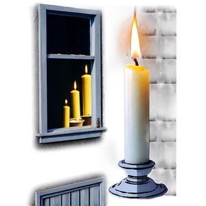 Candle In Window PNG 05232024