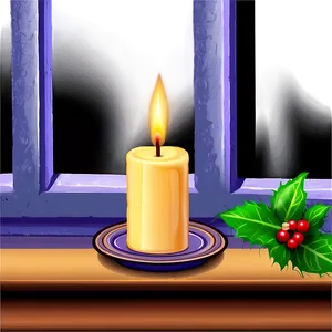 Candle In Window PNG Lba26
