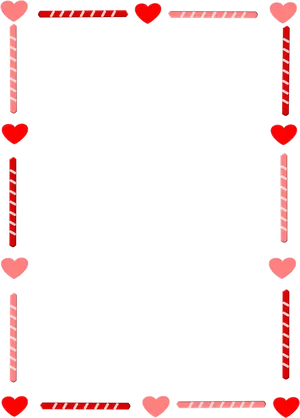 Candy Cane Heart Border PNG image