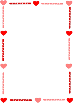 Candy Cane Heart Border PNG image