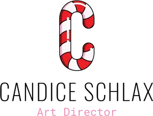 Candy Cane Letter C Logo PNG