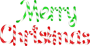 Candy Cane Merry Christmas Text