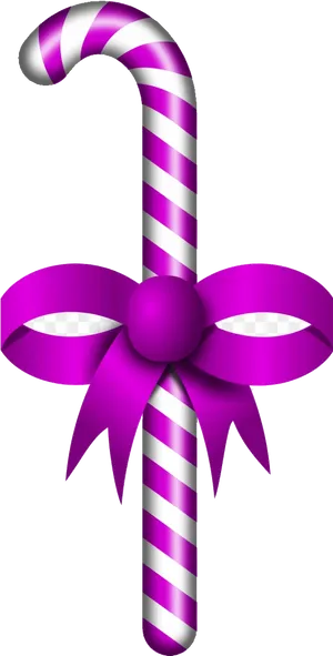 Candy Cane With Pink Bow PNG image