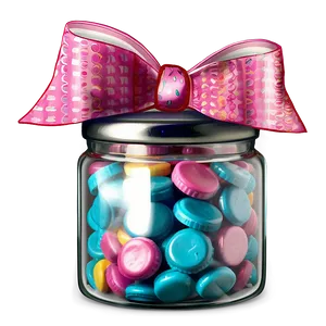 Candy Jar With Bow PNG 06292024