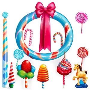 Candy Land Festive Decorations PNG Gbk43 PNG